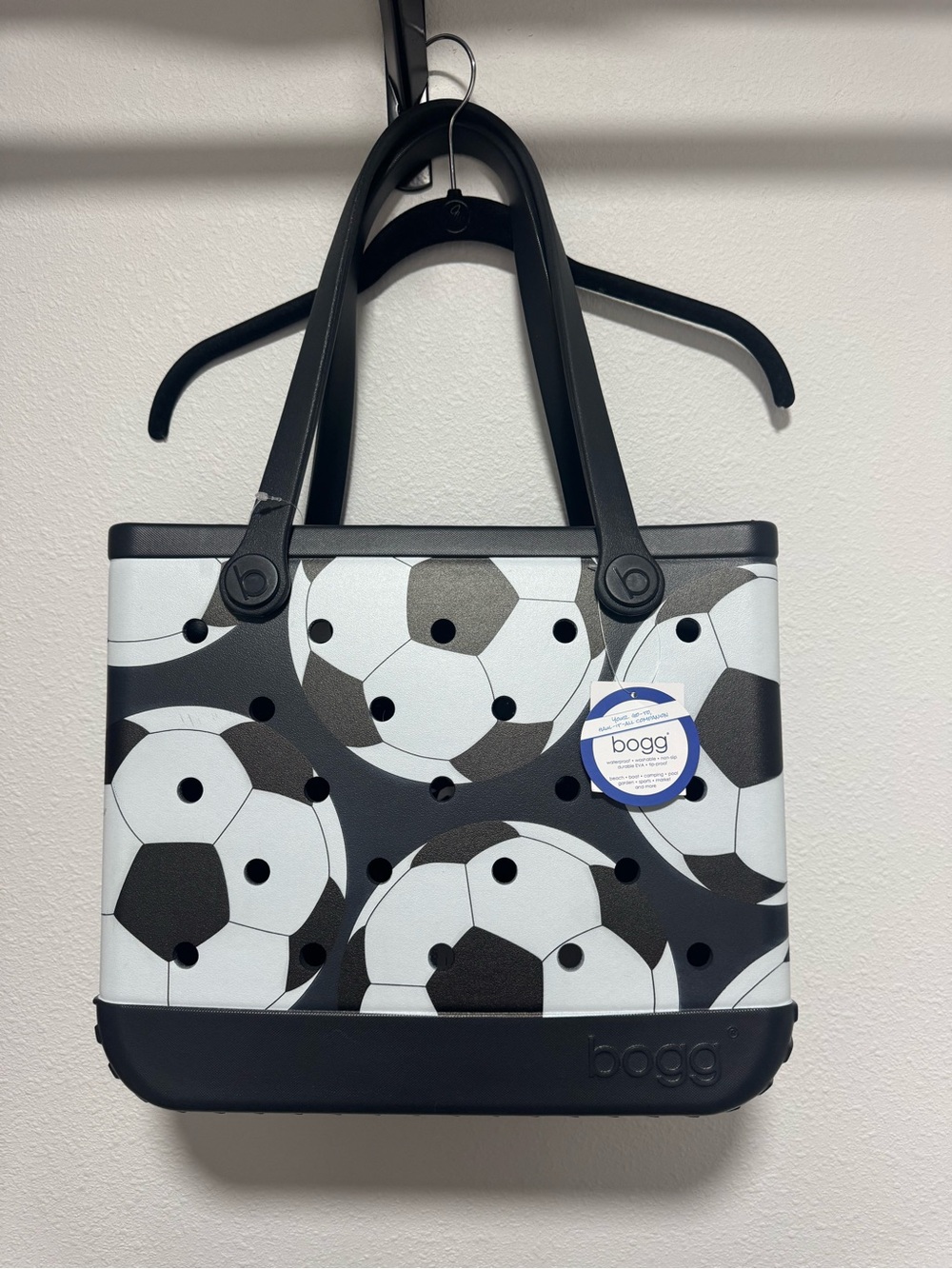 Bogg Bag Soccer Print Tote – Black & White Original Bogg Bag (Large) Size NWT